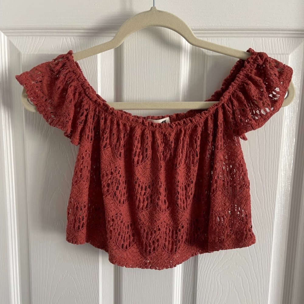 PacSun LA Hearts Lace Crop Top